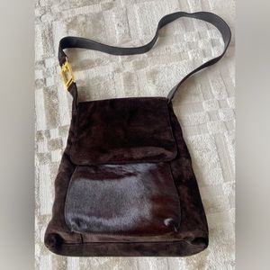 Americana by Sharif  Brown Suede Bag